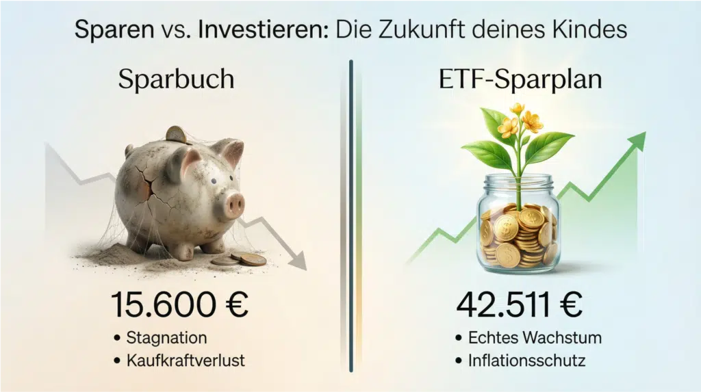 Kindersparplan sparen vs investieren modern Versicherungspapa